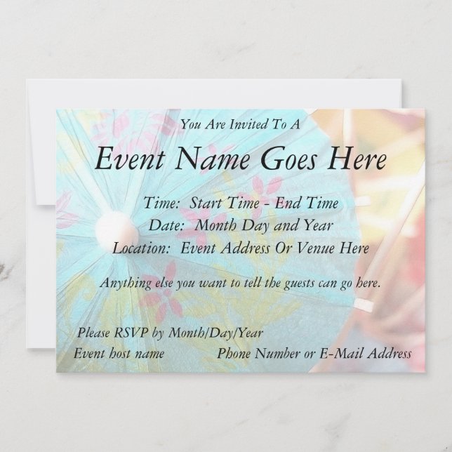 Close Up - Paper Parasol Invitation (Front)