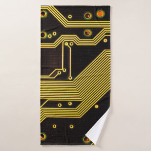 Close up photo of circuit boardbackground,abstract bath towel