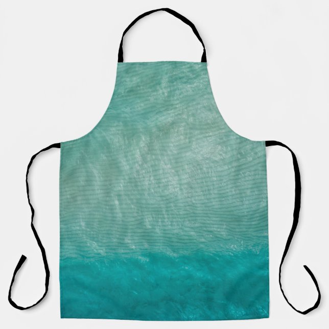 Close up photo of green cloth apron (Front)