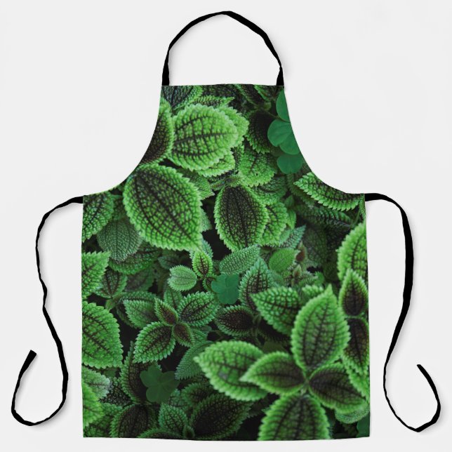 CLOSE UP PHOTO OF GREEN LEAFED PLANT APRON (Front)