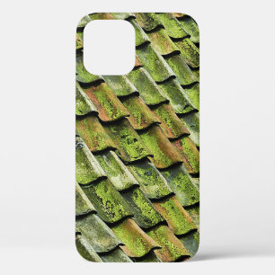 Close-up photo of green shingle roof iPhone 12 case