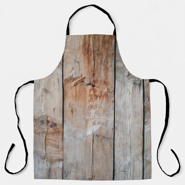 Close up photo of wooden panel apron (Front)