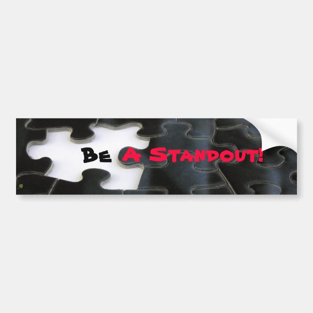 Close-Up Photograph Missing Black Puzzle Piece Bumper Sticker (Front)