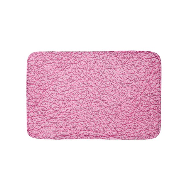 Close-up pink leather, textured background. bath mat (Front)