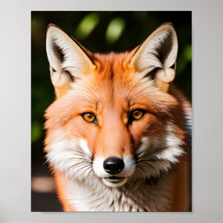Close-up Portrait of a Fox Poster