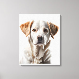 Close-Up Portrait of a Sweet-Faced Dog Canvas Print
