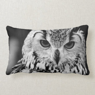 Close Up Portrait Of Eurasian Eagle-owl Lumbar Cushion