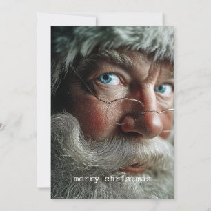 Close-Up Portrait of Santa Claus Holiday Card