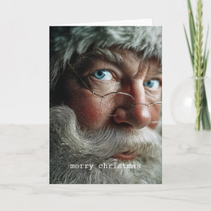 Close-Up Portrait of Santa Claus Holiday Card