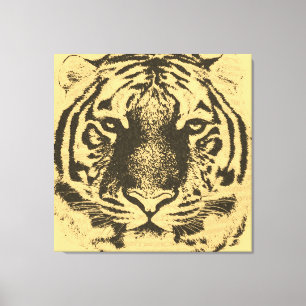 Close-up portrait of the big tiger canvas print