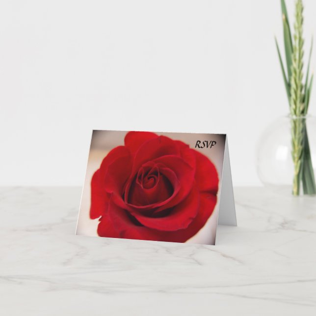 Close Up Red Rose RSVP Invitation (Front)