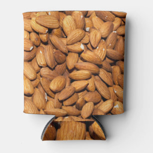 Close-up roasted almonds: delicious view. can cooler