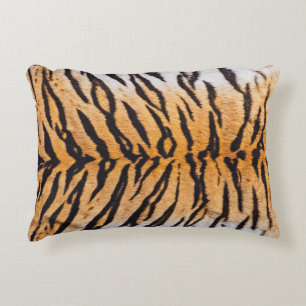 Close-Up Shot of Real Indo-Chinese Tiger (Panthera Decorative Cushion