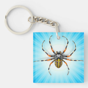 Close-up Spider Isolated-23983 Denim Jacket Key Ring