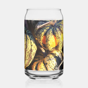 Close Up Stripey Pumpkins Can Glass