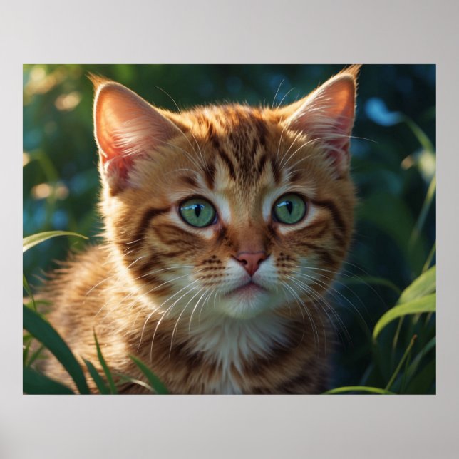 *~* Close Up Tabby Kitty Cat 5:4 Feline Kitten  Poster (Front)