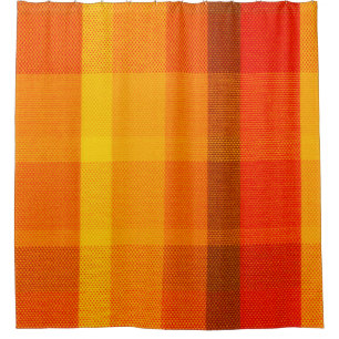 close-up texture with a chequered cloth shower curtain