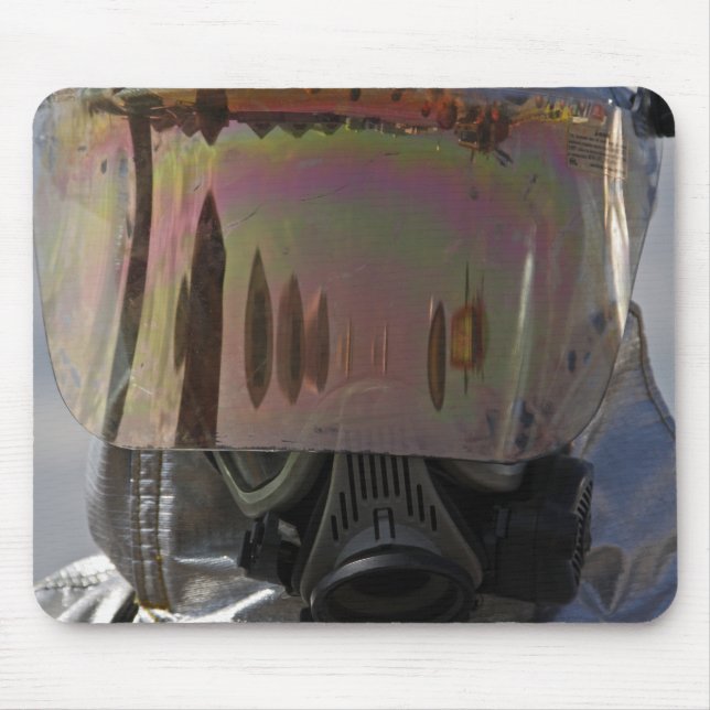 Close-up view of a firefighter mouse pad (Front)