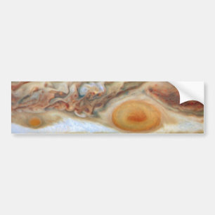 Close Up View of Planet Jupiter's Big Red Spot Bumper Sticker
