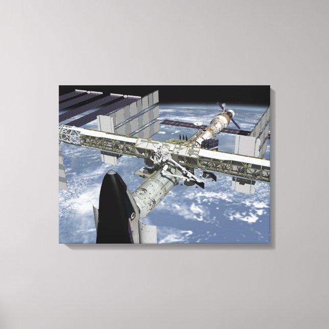 Close up view of the Shuttle docked Canvas Print (Front)