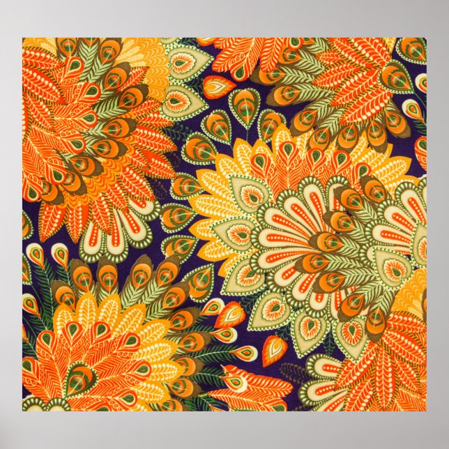 Close-up vintage cloth pattern background. poster (Front)