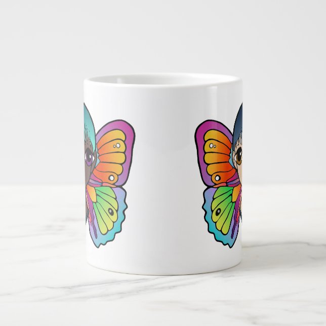 Close UP Woman With Butterfly Wings Speciality Mug (Front)