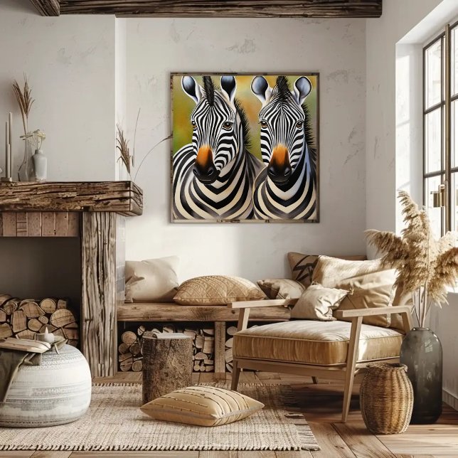 Close Up Zebra Pair Bold and Striking Wildlife Poster (Creator Uploaded)