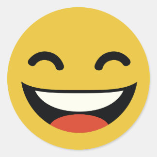 Close your eyes laughing emoji classic round sticker