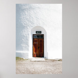 CLOSED 1852 WOODEN DOOR AT DAYTIME POSTER