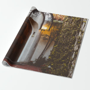 CLOSED BROWN WOODEN DOOR DURING DAYTIME WRAPPING PAPER