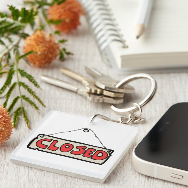 Closed Business Door Sign Key Ring (Creator Uploaded)