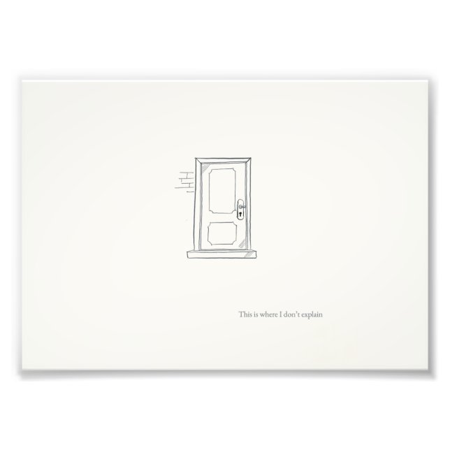 Closed Door/Line Art/ Thoughtful Wall Print (Front)