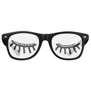Closed Eyes Eyelashes Retro Sunglasses