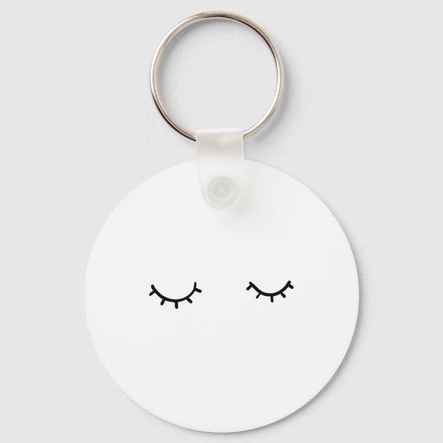 Closed eyes, just eyelashes key ring (Front)