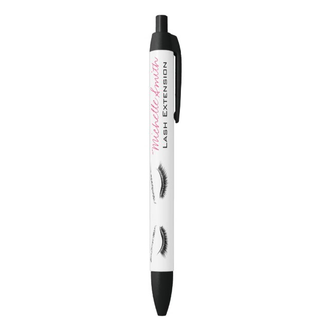 Closed eyes long lashes lash extension black ink pen (Bottom (Vertical))