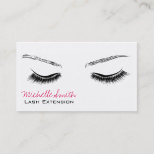 Closed eyes long lashes lash extension business card