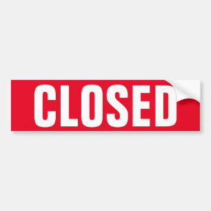 Closed for business window door sign vinyl sticker
