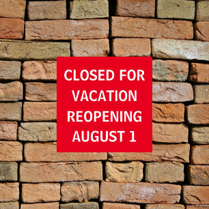 Closed For Vacation Business Red Poster
