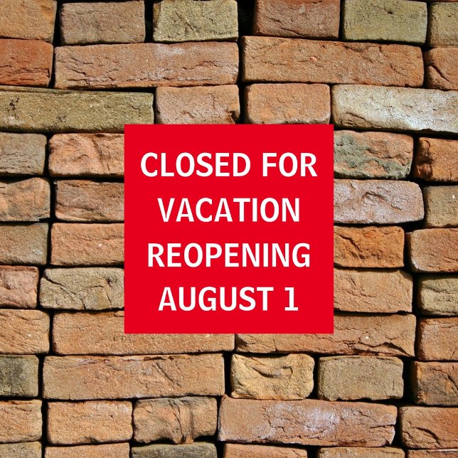 Closed For Vacation Business Red Poster (Creator Uploaded)