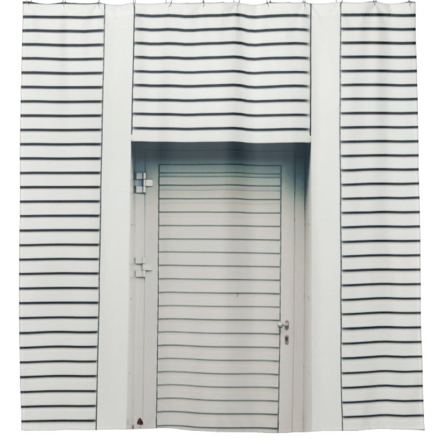 CLOSED LOUVER DOOR SHOWER CURTAIN (Front)