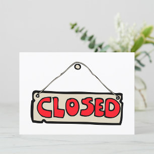 Closed Sign Invitations