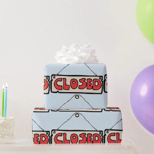 Closed Sign Wrapping Paper