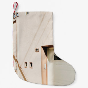CLOSED WHITE WOODEN DOOR SMALL CHRISTMAS STOCKING