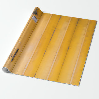 CLOSED YELLOW WOODEN DOOR WITH PADLOCK WRAPPING PAPER