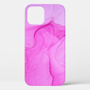 Closeup alcohol ink abstract painting. Soft colour iPhone 12 Case