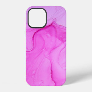 Closeup alcohol ink abstract painting. Soft colour iPhone 12 Case