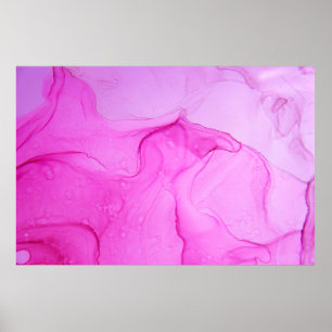 Closeup alcohol ink abstract painting. Soft colour Poster