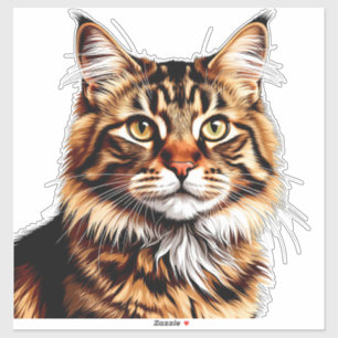 Closeup American Bobtail Cat Portrait