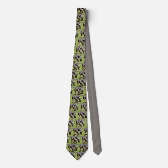 Closeup blue wildebeest feeding tie (Front)