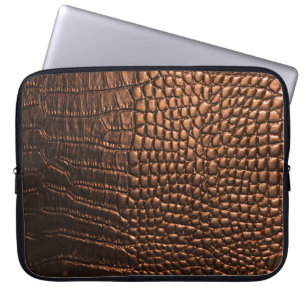 Closeup: crocodile leather texture. laptop sleeve